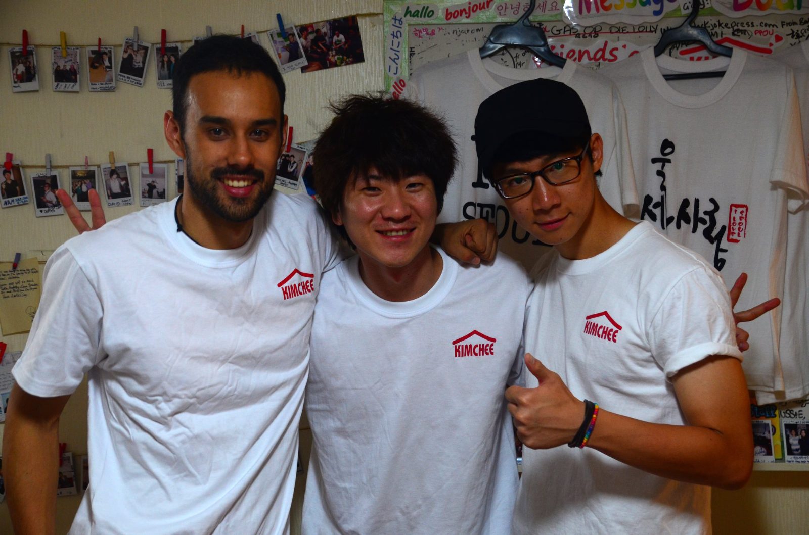 Guesthouse staff with a group of guests