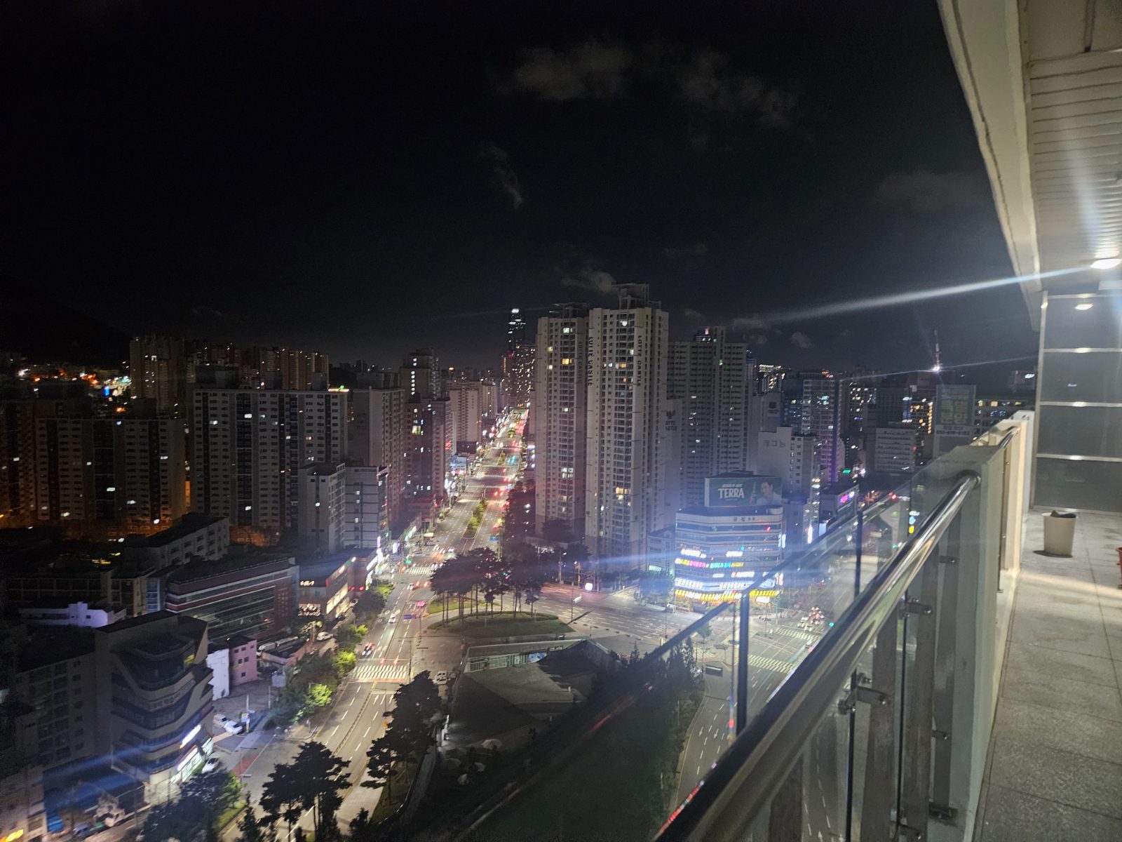 Seomyeon streets at night seen from above