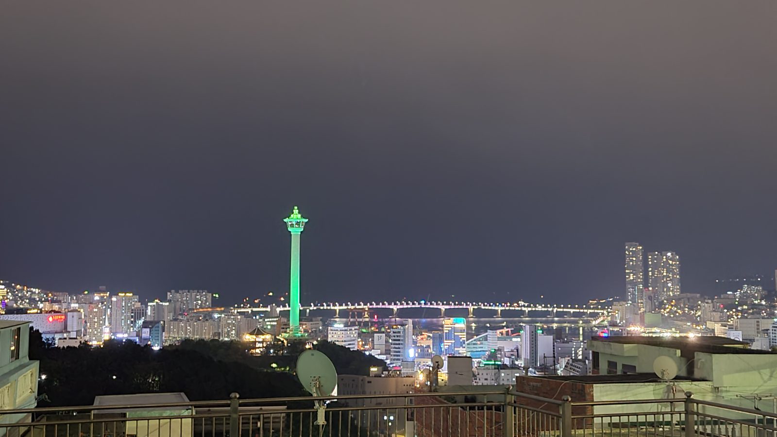 Busan at night near Busan Station and Choryang